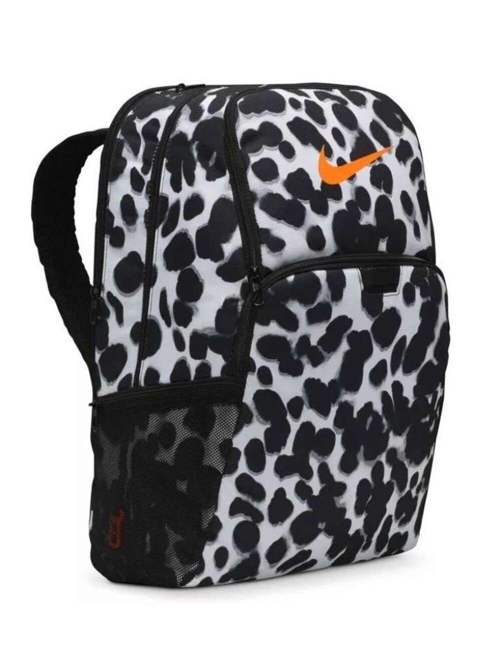 Nike Brasilia Backpack Dalmatian Aurora Black White Polka Dot Orange FN1357-077